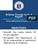 Walking Through Grade 9 English: Module 3: Connecting To The World