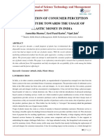 An Evaluation of Consumer Perception and Attitude Towards The Usage of Plastic Money in India