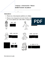 Segmentacion Silabica - 1° Basico