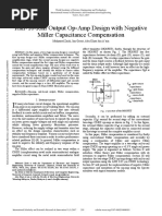 Rail-To-Rail Output Op-Amp Design With Negative Miller Capacitance Compensation