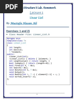 Linear List: Data Structure II Lab. Homework