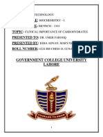 Clinical Importance of Carbohydrates PDF