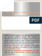 Introduction To Critical Discourse Analysis