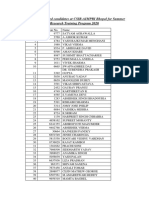 Final List of Selected Candidates at CSIR-AIMPRI Bhopal For Summer Research Training Program 2020