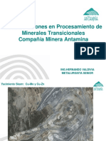 Ing. Hernando Valdivia - Antamina - Consideraciones en Procesamiento de Minerales Transicionales