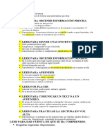 Diferentes Propósitos de Lectura