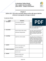 The Sanskaar Valley School: IGCSE - English Literature (0486) A SEPARATE PEACE - Chapter 8 Worksheet