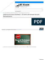 2018 Social Science Reviewer 1: 50 Items With Answer Key and Rationalization