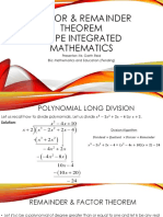 Factor & Remainder Theorem CAPE Integrated Mathematics