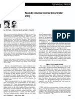 Behavior of Interior Beam-to-Column Connections Under