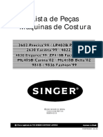 Lista de Peças Máquinas de Costura: 2003 Singer Do Brasil Todos Osdireitos Reservados