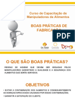 Boas Práticas de Fabricação: Curso de Capacitação de Manipuladores de Alimentos