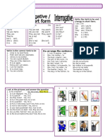 Write The Verb To Be and Change To Short Form.: Re-Arrange The Sentence