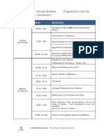 Time Activity: Annual Brokers Conference Programme Line-Up