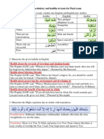 Year 7 Vocabulary-Hadith