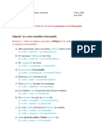 Le Corrigé de La Fiche de Révision de Grammaire Et D'orthographe EB6