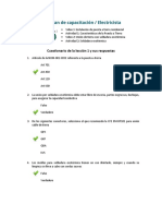 Plan de Capacitación Electricista - Cuestionario de La Lección 1