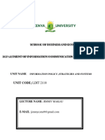 Ldit 2114 Information Policy, Strategies and Systems Lesson 1