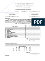 Ojt Performance Rating Sheet