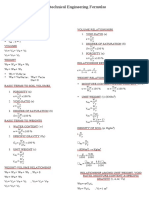 Geotechnical Engineering Formulas: γ kg m lb ft g cm G W e= V V S= V V x 100 % V V x 100 %