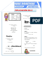 Multiplicación de Números Enteros para Primero de Secundaria