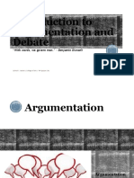 Introduction To Argumentation and Debate: "With Words, We Govern Man." - Benjamin Disraeli