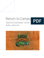 Return To Campus Plan - Revised 6-30-2020