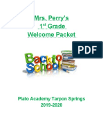 2019-2020 Pery 1st Grade Open House Packet