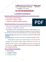 Types of Fermentations: I-Liquid Fermentation