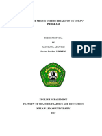 The Code Mixing Used in Breakout On Net - TV Program: Thesis Proposal BY Raudiatul Adawiah Student Number: 1305085142