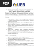 Diplomado en Ingeniería, Simulacion y Optimizacion de Procesos en La Industria de Hidrocarburos