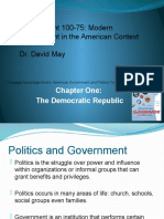 Government 100-75: Modern Government in The American Context Dr. David May