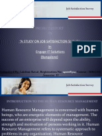 "A Study On Job Satisfaction Survey in Engage IT Solutions (Bangalore)