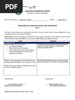 Lakeview Integrated School: Supplemental Research Guides and Worksheet NO. 1