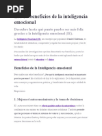 Los 10 Beneficios de La Inteligencia Emocional