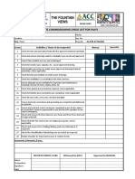 The Fountain Views: Test & Commissioning Check List For Fan'S