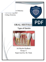 Oral Histolgy: Type of Dentin