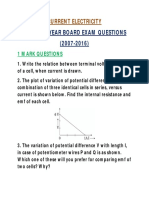 Previous Year Board Exam Questions (2007-2016) : Current Electricity