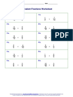 Equivalent Fractions Worksheet: Name: - Date