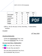 Check HW 1) Write Affirmative and Negative Sentences About One Person Mati: Don Santi: Sue Sofi: Mark Valen: Lucy