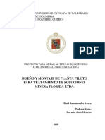 Diseño y Montaje de Planta Piloto para Tratamiento de Soluciones