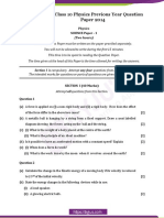 ICSE Class 10 Physics Previous Year Question Paper 2014