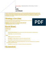 Strategy Overview:: Trading Range Breakout On Daily Timeframe: Excel Sheet