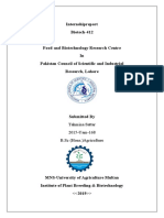 Internshipreport Biotech-412: Tahmina Sattar 2015-Uam-168 B.SC (Hons.) Agriculture