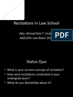 Recitation in Law School