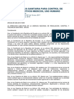 Normativa Sanitaria para Control de Dispositivos Medicos, Uso Humano