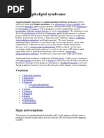 Antiphospholipid Syndrome: Antiphospholipid Syndrome or Antiphospholipid Antibody Syndrome (APS or