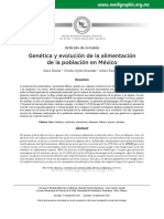 Genética y Evolución de La Alimentación de La Población en México