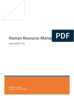 Human Resource Management: Assignment # 02