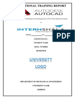 Vocational Training Report: Submitted in Partial Fulfilment For The Requirement of Four Weeks Industrial Training at